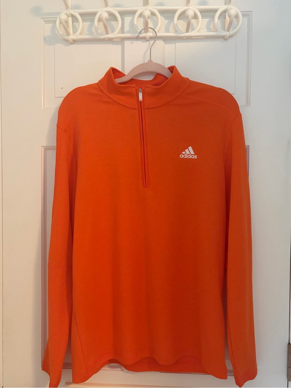 adidas Men’s Orange Half-Zip Pullover Sweater